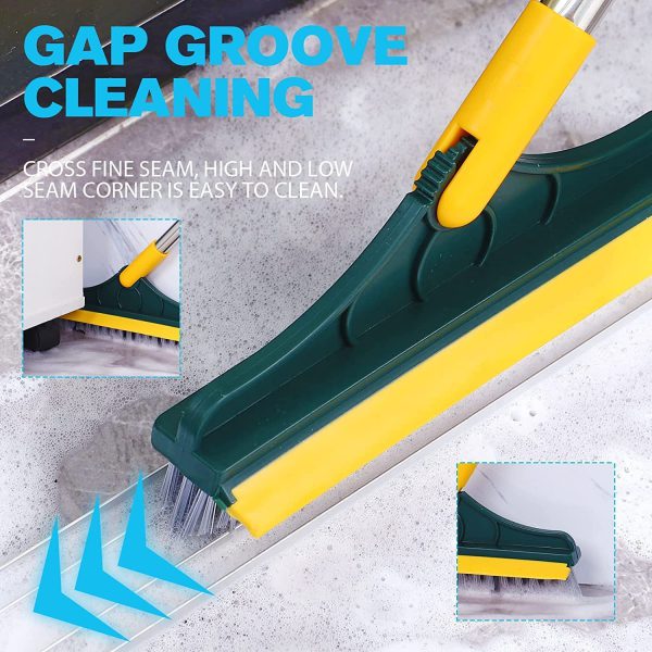 2 in 1 Cleaning Brush Floor Scrub Broom Wiper Scraper | with 120 degree Rotatable Head