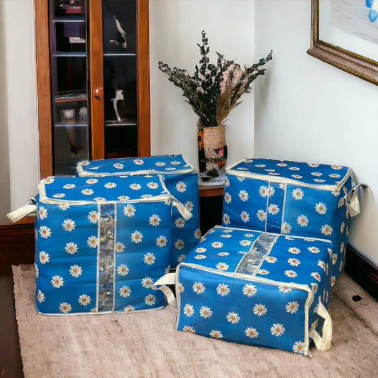 High Quality Flower Printed Storage Bag ( Pack Of 4 )