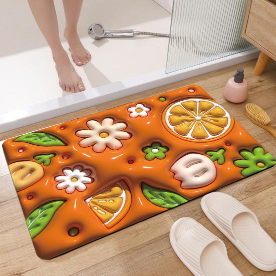 3D Flower Desing Bathroom Rugs Non Slip Bath Mat, Quick-Drying Bathroom Mats Cute Extra Soft Absorbent