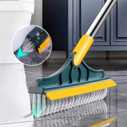 2 in 1 Cleaning Brush Floor Scrub Broom Wiper Scraper | with 120 degree Rotatable Head