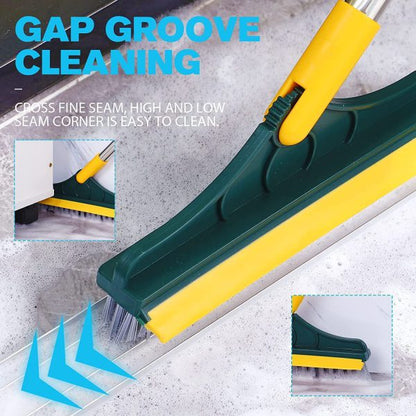 2 in 1 Cleaning Brush Floor Scrub Broom Wiper Scraper | with 120 degree Rotatable Head