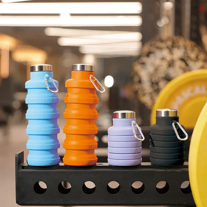 Single Pack, 500Ml Collapsible Water Bottle, Silicone Stretchable Cup, Portable Foldable Travel Water Bottle.