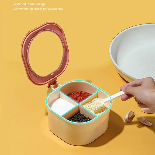 JOYFEEL 350ML 4 in 1 Condiment Jars Seasoning Box Set Spice Storage