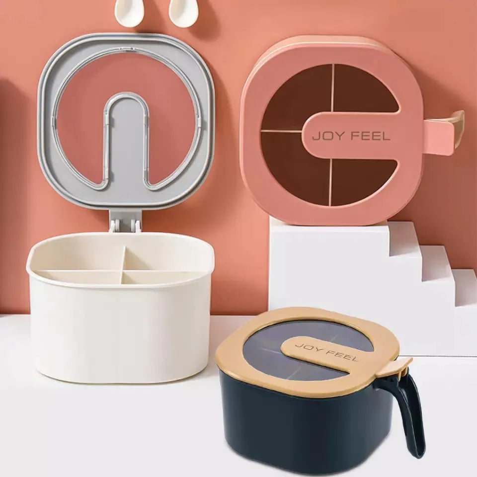 JOYFEEL 350ML 4 in 1 Condiment Jars Seasoning Box Set Spice Storage