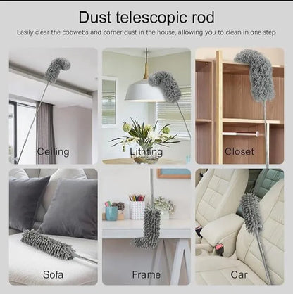Adjustable Multi-Purpose Cleaning Duster with Foldable Large Stick