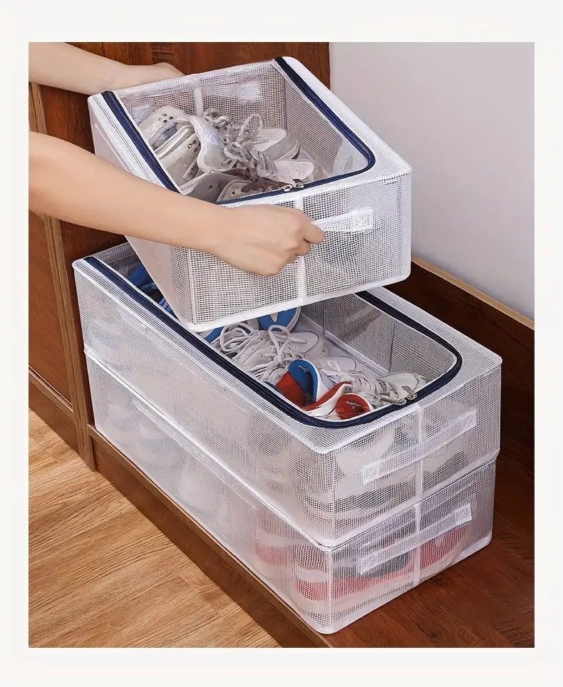 Foldable Transparent Storage Box for Shoes, Toys, Clothes, Books