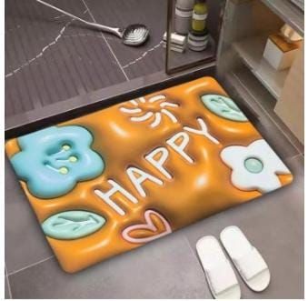 3D Flower Desing Bathroom Rugs Non Slip Bath Mat, Quick-Drying Bathroom Mats Cute Extra Soft Absorbent