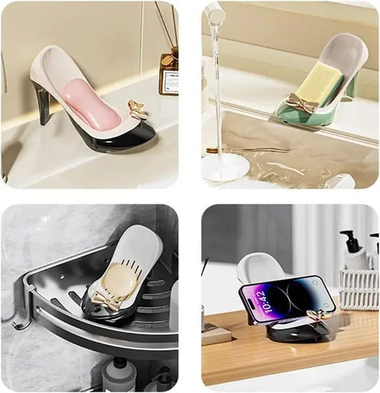 High Heel Shape Soap Holder, Bathroom  Countertop Soap Box, Space Saving Shoe Soap Dish