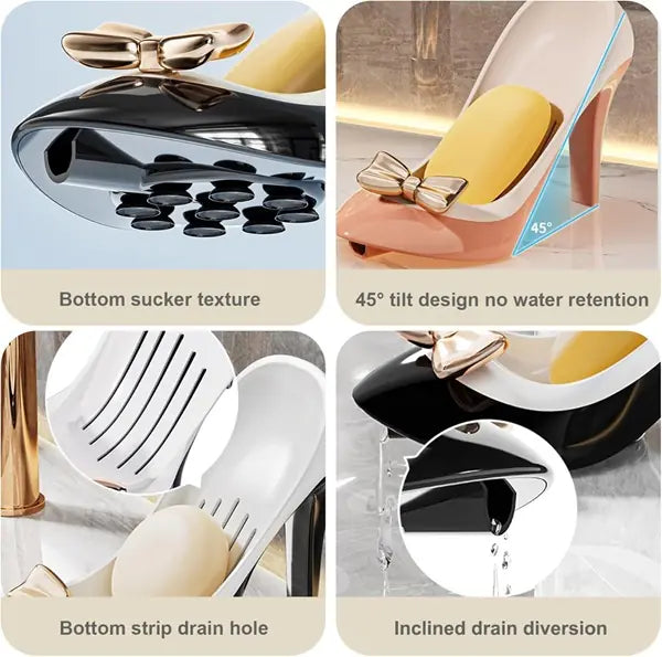 High Heel Shape Soap Holder, Bathroom  Countertop Soap Box, Space Saving Shoe Soap Dish