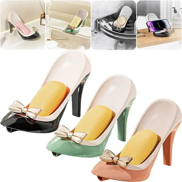 High Heel Shape Soap Holder, Bathroom  Countertop Soap Box, Space Saving Shoe Soap Dish