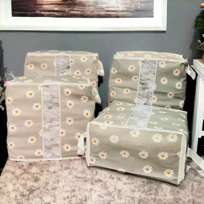 High Quality Flower Printed Storage Bag ( Pack Of 4 )