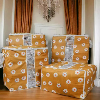 High Quality Flower Printed Storage Bag ( Pack Of 4 )