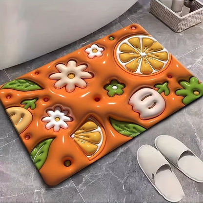 3D Flower Desing Bathroom Rugs Non Slip Bath Mat, Quick-Drying Bathroom Mats Cute Extra Soft Absorbent