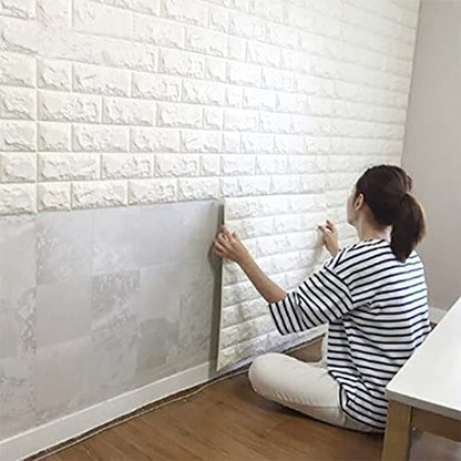 Pack Of 2 3D Brick Wall Self Adhesive Wallpaper Sheets 3mm