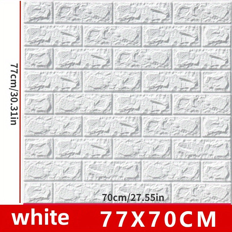 Pack Of 2 3D Brick Wall Self Adhesive Wallpaper Sheets 3mm