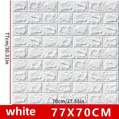 Pack Of 2 3D Brick Wall Self Adhesive Wallpaper Sheets 3mm