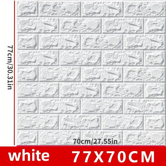 Pack Of 2 3D Brick Wall Self Adhesive Wallpaper Sheets 3mm