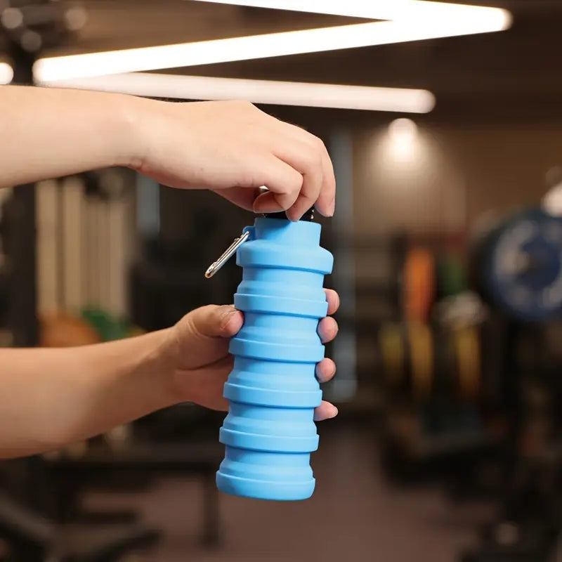 Single Pack, 500Ml Collapsible Water Bottle, Silicone Stretchable Cup, Portable Foldable Travel Water Bottle.