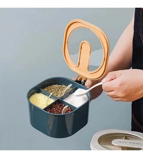 JOYFEEL 350ML 4 in 1 Condiment Jars Seasoning Box Set Spice Storage