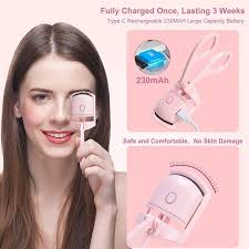LONG LASTING RECHARGEABLE ELECTRIC EYELASH CURLER TOOL BEAUTY ELECTRIC EYELASHES CURLING DEVICE FAST CHARGING USB RECHARGEABLE HEATED EYELASHES CURLER