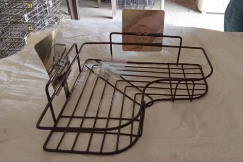 Bathroom kitchen Punch Corner Frame Shower Shelf Wrought Iron Shampoo Storage Rack Holder bathroom accessories
